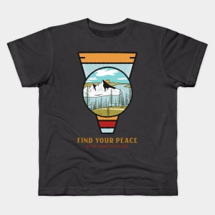 find your peace in the great outdoors Kids T-Shirt